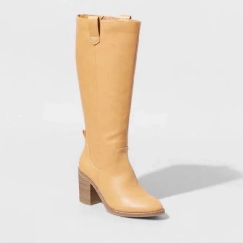 UNIVERSAL THREAD Tan Davina Heeled Riding Boots